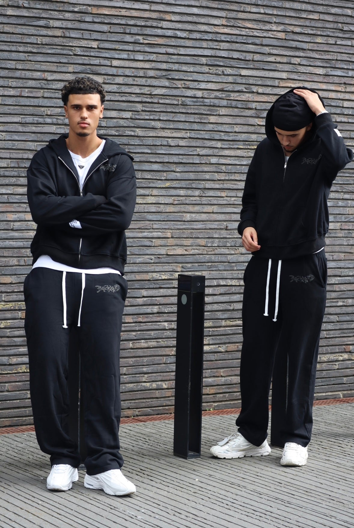 BLACK ON BLACK ZIP UP HOODIE