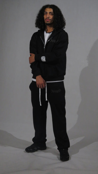 BLACK ON BLACK SWEATPANTS