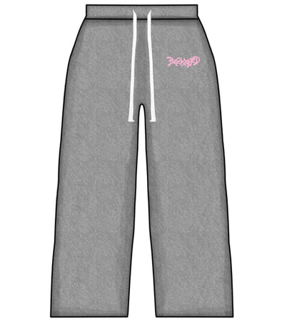PINK ON GREY SWEATPANTS
