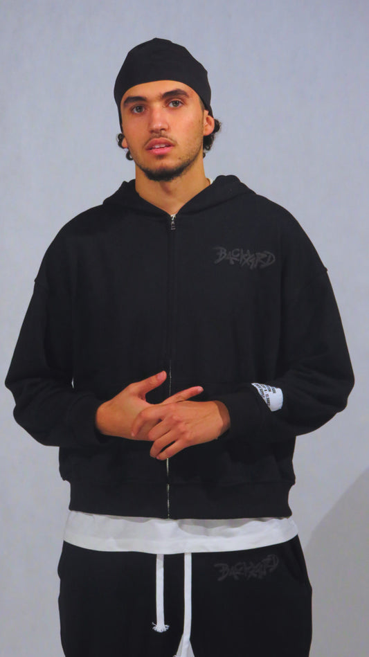BLACK ON BLACK SWEATSUIT