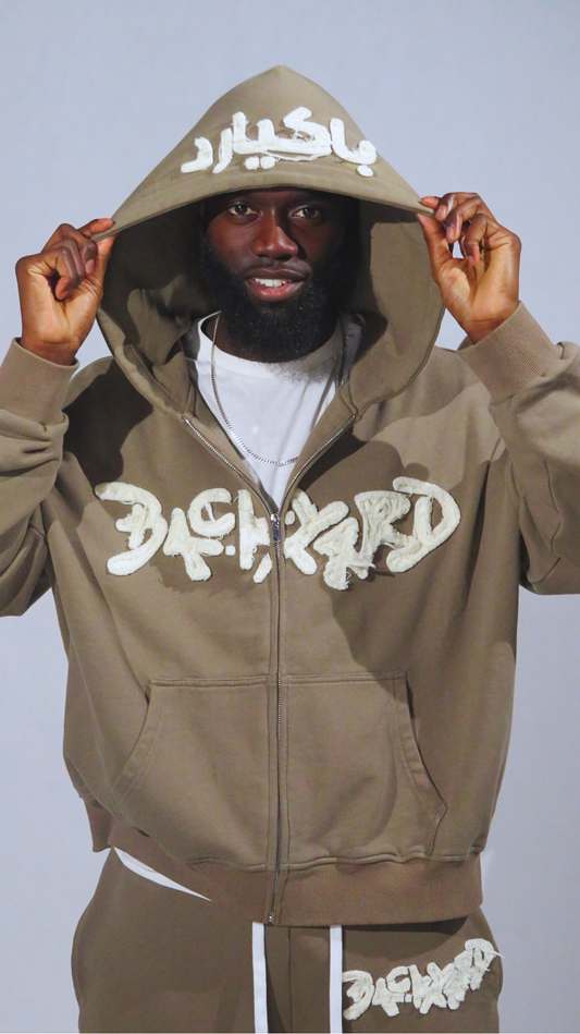 BROWN DISTRESSED SWEATSUIT