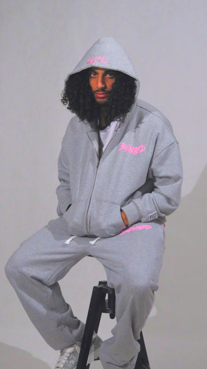 PINK ON GREY SWEATSUIT