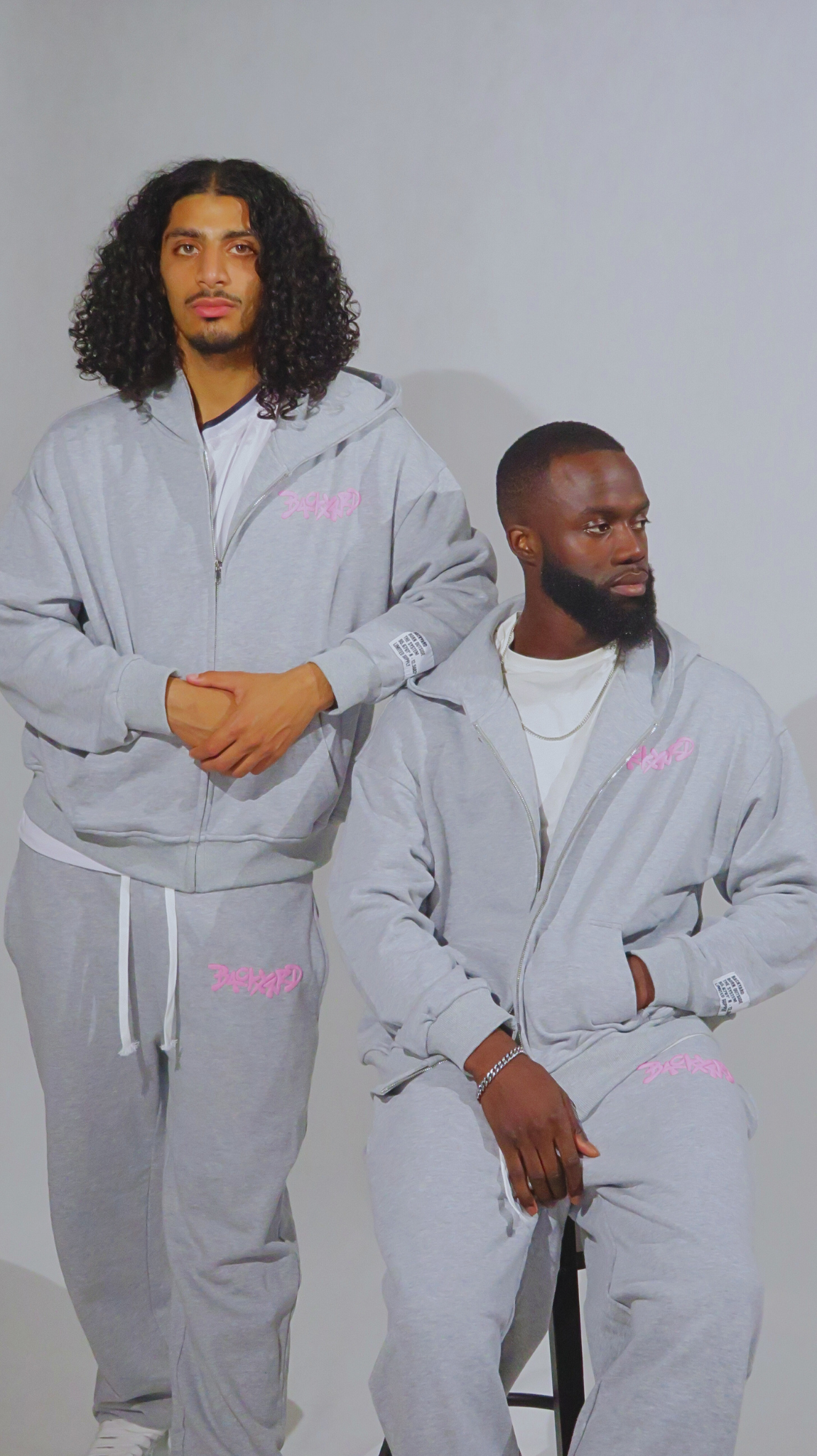 PINK ON GREY SWEATSUIT